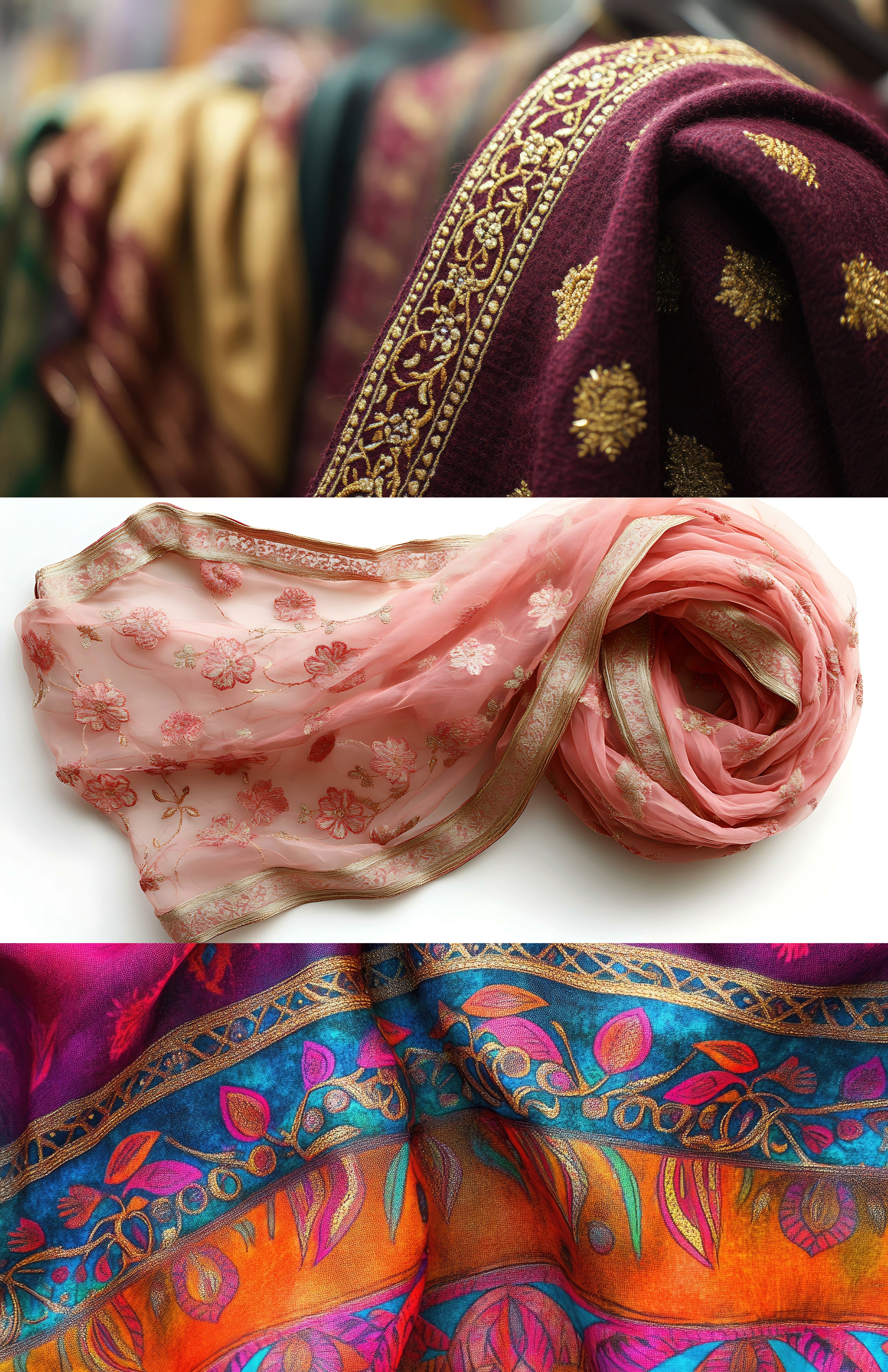 Women’s Dupattas & Shawls Collection – Phulkari, Silk, Chiffon & Elegant Layers of Tradition