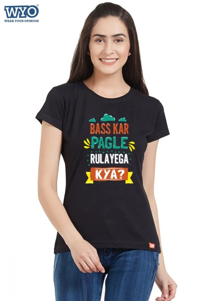 bas-kar-pagale-womens-black-t-shirt