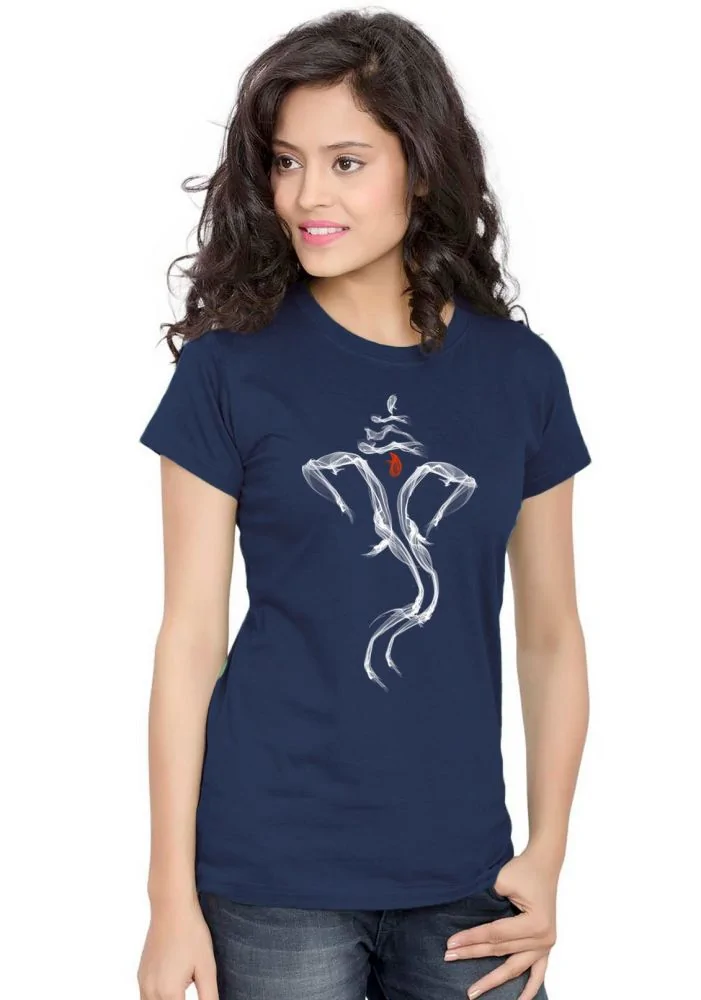 ganesha-smoke-women-t-shirt-navy_1